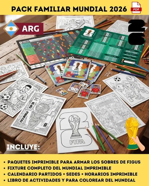 2026 World Cup Family Pack (Fixture + Coloring Books + Exclusive Figurines)