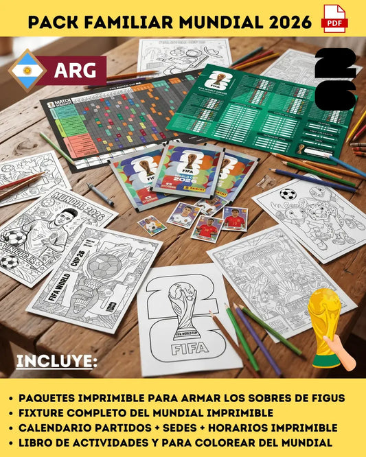 2026 World Cup Family Pack (Fixture + Coloring Books + Exclusive Figurines)