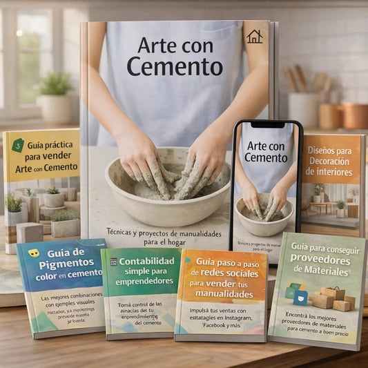Curso Completo Arte con Cemento + 8 BONOS DE REGALO